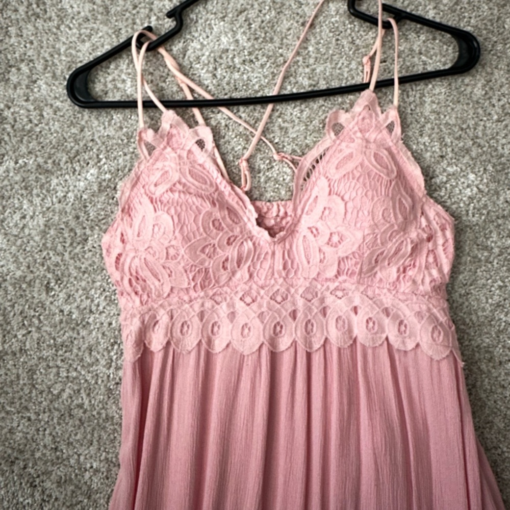 Pink Rose colored “Free People” style maxi dress